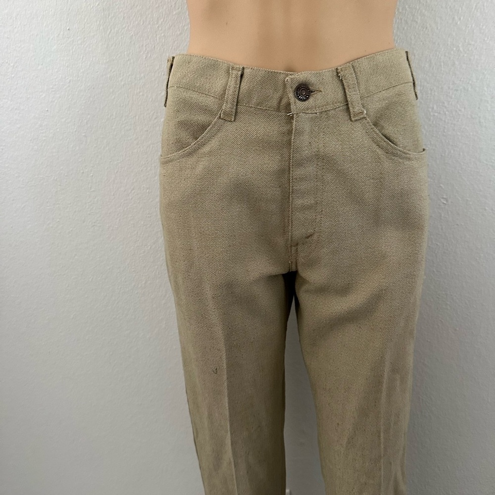 70s Big E Levis Sta-Prest Beige Linen Pants Levi's 517 Rare Size 27x27 Rare View 6
